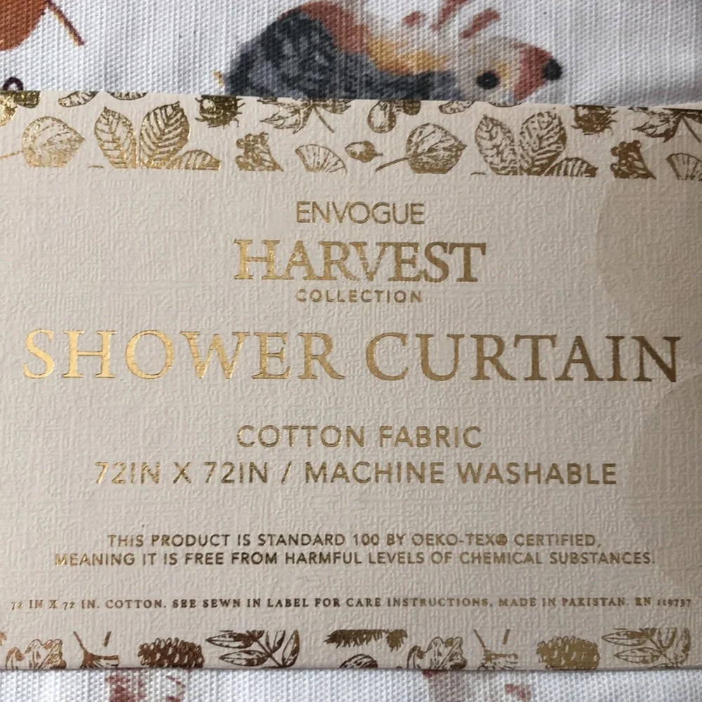 Envogue Harvest Collection FALL Mushroom Shower Curtain